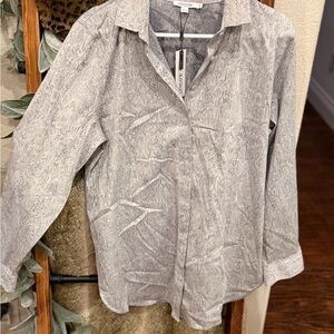 Chico's Silver-Gray Snake Print Shirt